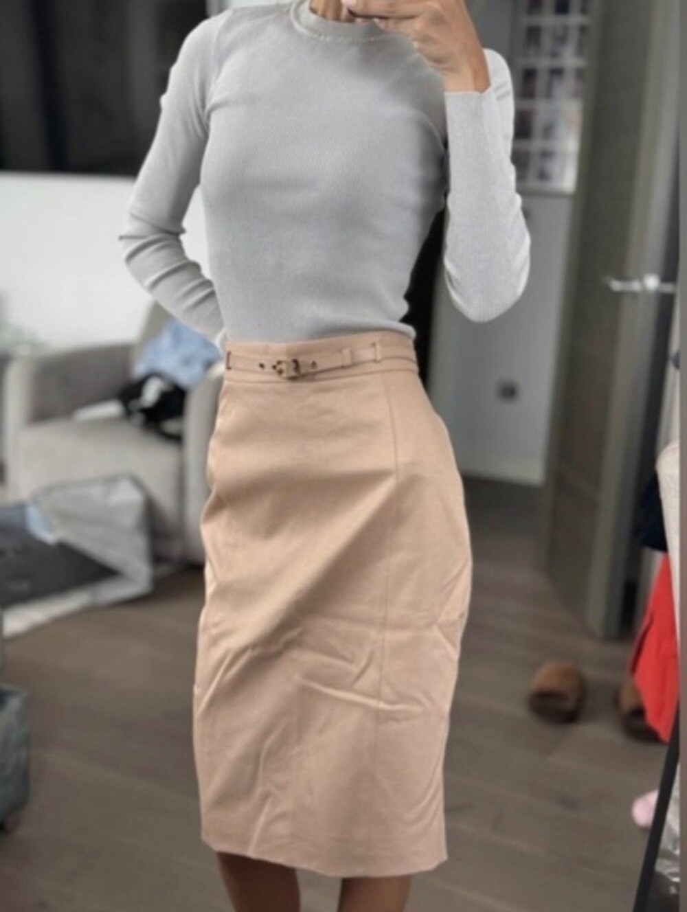 Dolce & Gabbana Tailored logo Belted Pencil Midi Skirt